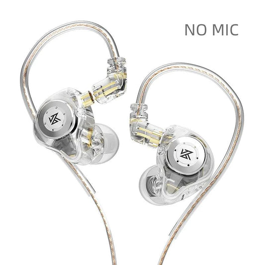 KZ EDX Pro wired in-ear monitor earphones with dynamic drivers, bass-enhanced stereo sound, noise cancelling, ideal for gaming and music.