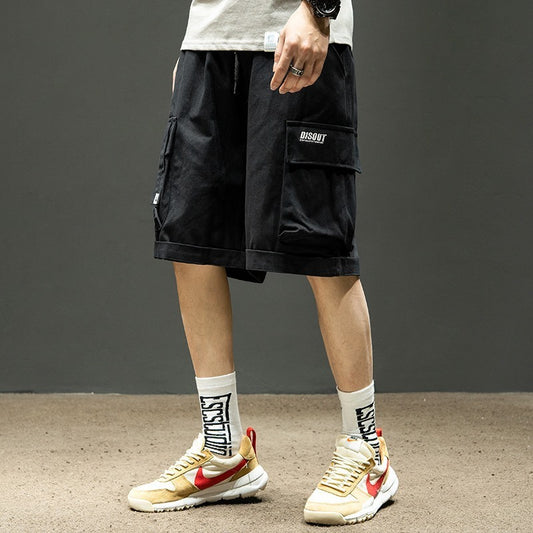 Men's cargo shorts with multiple pockets, lightweight summer pants by Ancient Energy, featuring a relaxed fit and casual style.
