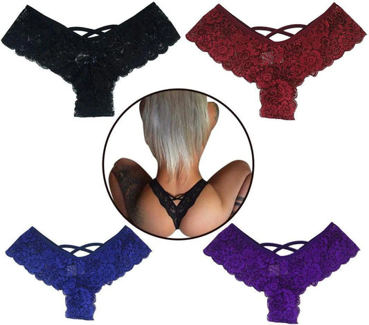 Chic 4-Pack Lace G-String Panties for Women - MANDOTOS