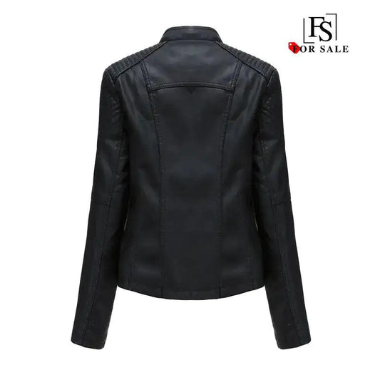 Chic Feminine Leather Coat - MANDOTOS