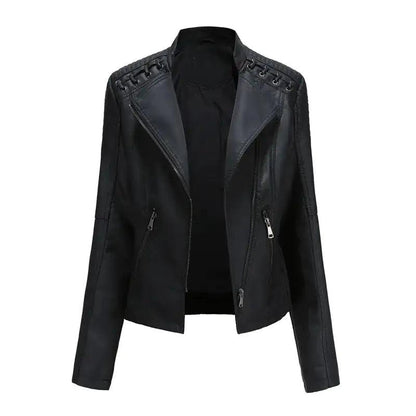 Chic Feminine Leather Coat - MANDOTOS