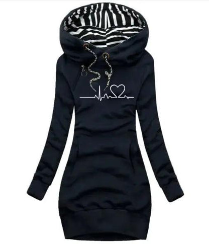 Chic Hooded Sweatshirt Dress - MANDOTOS