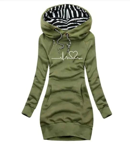 Chic Hooded Sweatshirt Dress - MANDOTOS