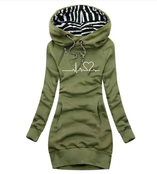 Chic Hooded Sweatshirt Dress - MANDOTOS