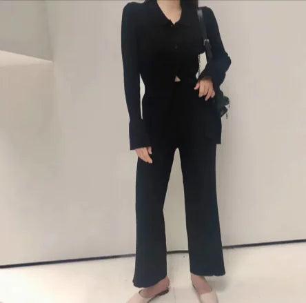 Chic Knit Collared Ensemble - MANDOTOS