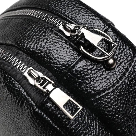 Chic Leather Circle Purse - MANDOTOS