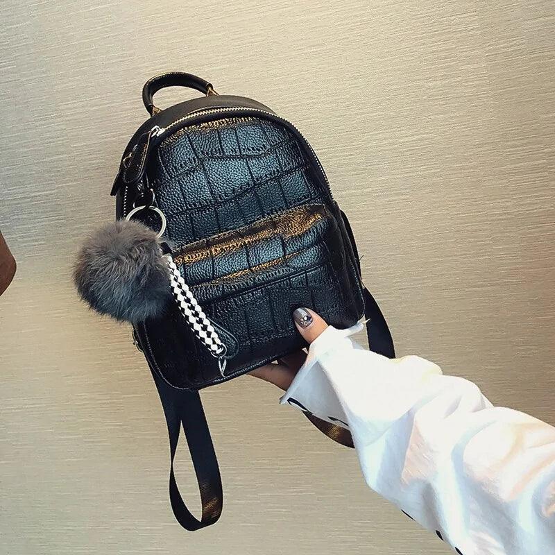 Chic Mini Leather Backpack - MANDOTOS