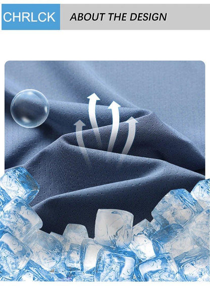 CHRLCK Men's Running Quick Drying T-shirts Breathable Hiking Fishing Tees Soft Elasticity Outdoor Sports Short Shirt Summer - MANDOTOS
