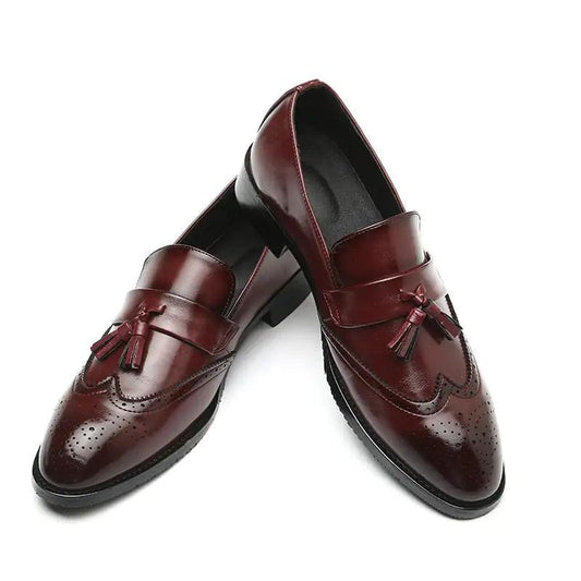 Classic Leather Tassel Loafers - MANDOTOS