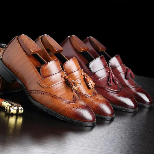 Classic Leather Tassel Loafers - MANDOTOS