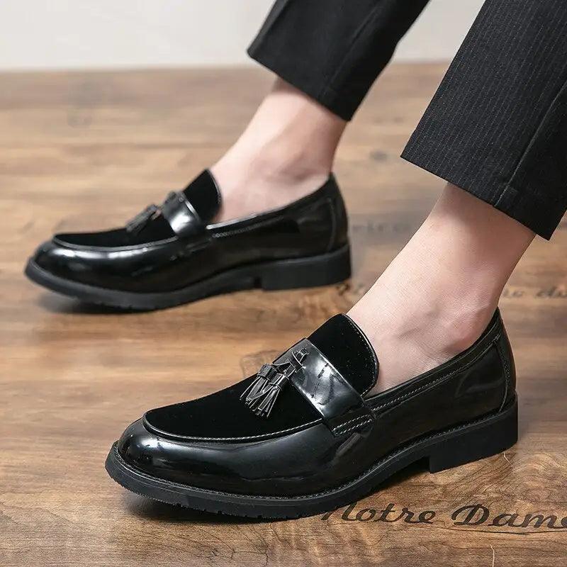 College Inspired Leather Loafers - MANDOTOS