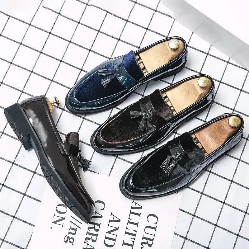 College Inspired Leather Loafers - MANDOTOS