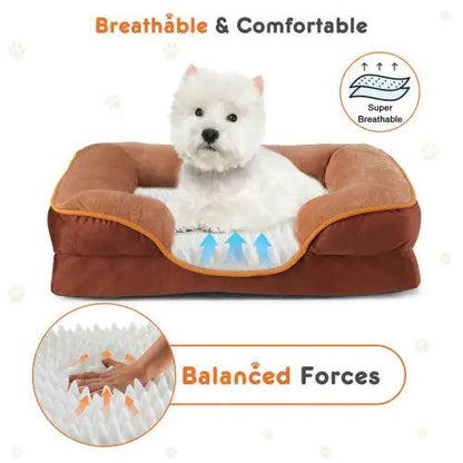 ComfyPet Orthopedic Memory Foam Bed - Medium Brown - MANDOTOS