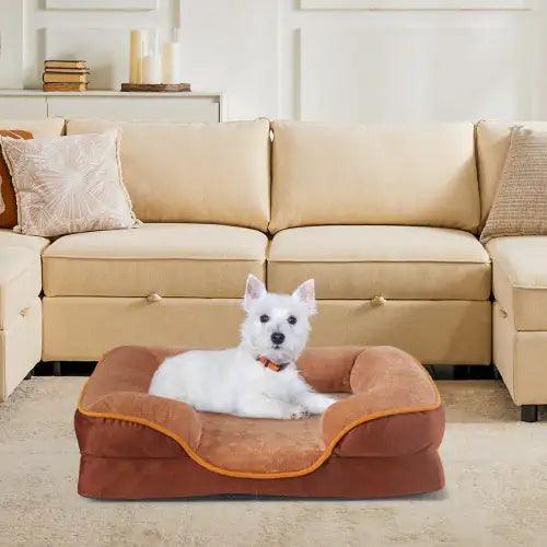 ComfyPet Orthopedic Memory Foam Bed - Medium Brown - MANDOTOS