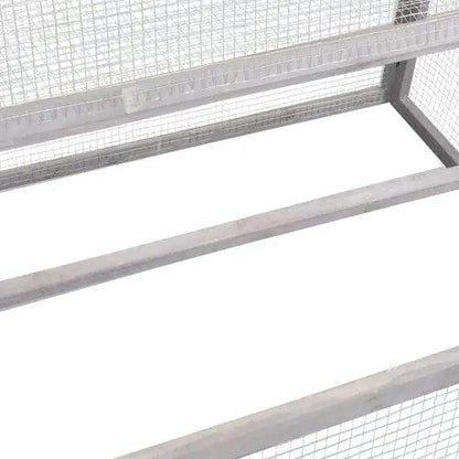 Compact Grey Rabbit Hutch with Folding Runway - MANDOTOS