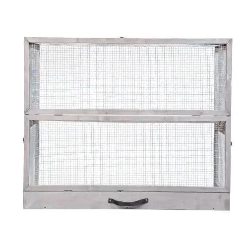 Compact Grey Rabbit Hutch with Folding Runway - MANDOTOS