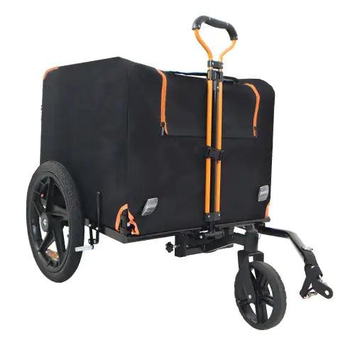 Compact Pet Jogger and Bike Trailer - Orange/Black - MANDOTOS