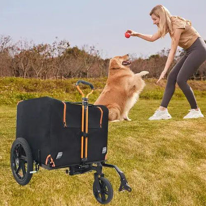 Compact Pet Jogger and Bike Trailer - Orange/Black - MANDOTOS