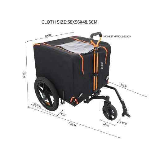 Compact Pet Jogger and Bike Trailer - Orange/Black - MANDOTOS