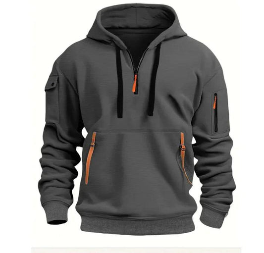 Cotton Dropped Shoulder Hooded Sweatshirt - MANDOTOS