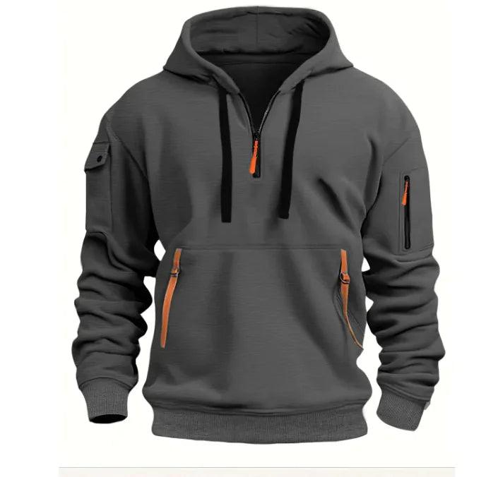 Cotton Dropped Shoulder Hooded Sweatshirt - MANDOTOS
