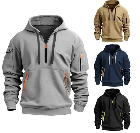 Cotton Dropped Shoulder Hooded Sweatshirt - MANDOTOS