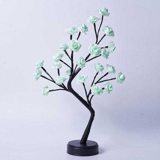 Table Lamp Flower Tree Rose Lamps Fairy Desk Night Lights USB Operated Gifts For Wedding Valentine Christmas Decoration - MANDOTOS