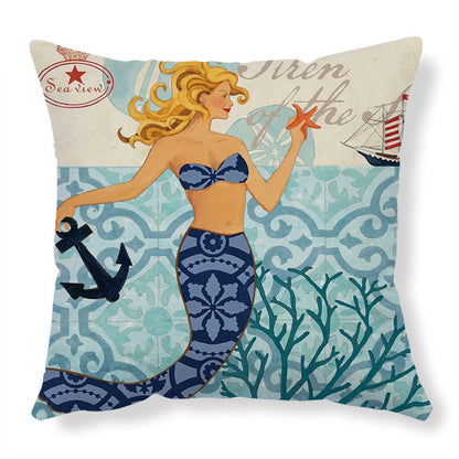 Cushion Covers Sea Turtle Printed Throw Pillow Cases For Home Decor Sofa Chair Seat - MANDOTOS