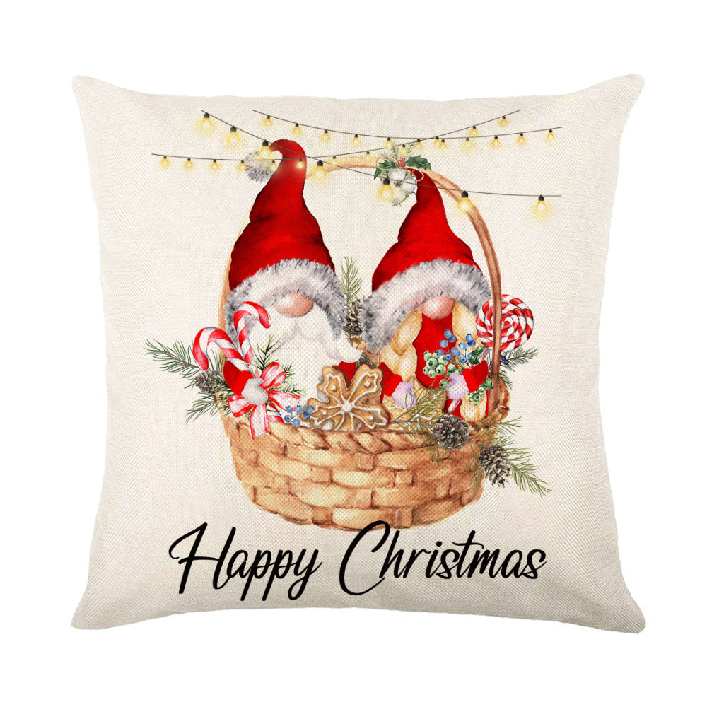 Christmas Decorations Pillow Covers Sofa Square Throw Pillow Cases Stamping Snowflake Waist Cushion Cover Home Bed Decor - MANDOTOS