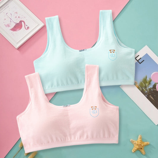 Ancient Energy female junior high student vest and pure cotton bra, comfortable underwear for high school girls, soft fabric and simple design.