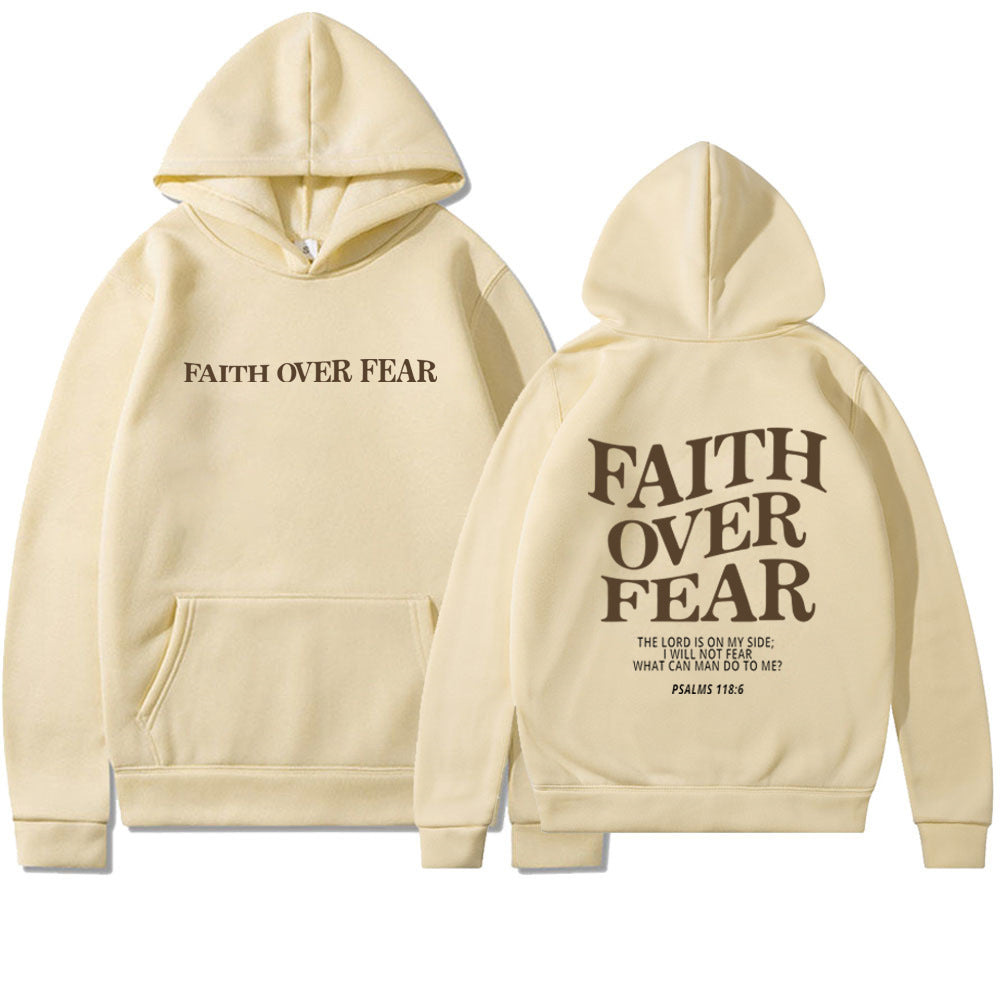 Faith Over Fear Christian Hoodie Christian Sweatshirt Jesus Hoodie Trendy Hoodie Bible Verse Shirt Unisex Aesthetic Clothes - MANDOTOS