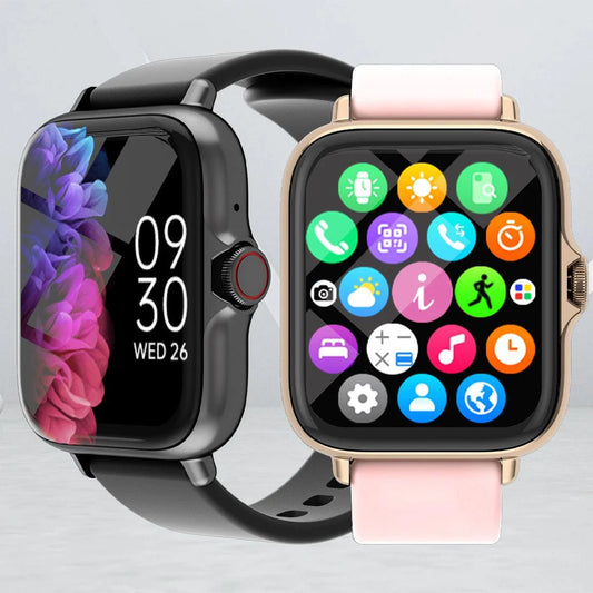 DESERTCAT SmartTech 1.83" waterproof smart watch displaying call and message alerts, sleep monitoring, and sports pedometer features.