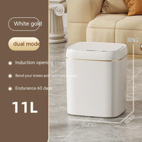 Smart Trash Can with Automatic Opening and Multiple Functions - White ABS Material - MANDOTOS0