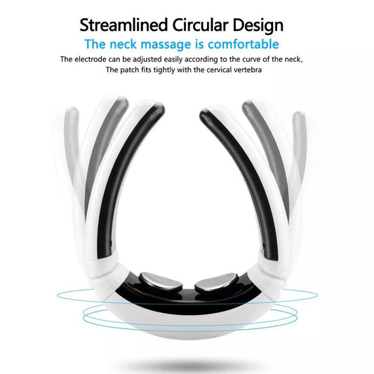 Electric Tens Unit Pulse Neck Massager Magnetic Pulse Therapy Vertebra Relax - MANDOTOS