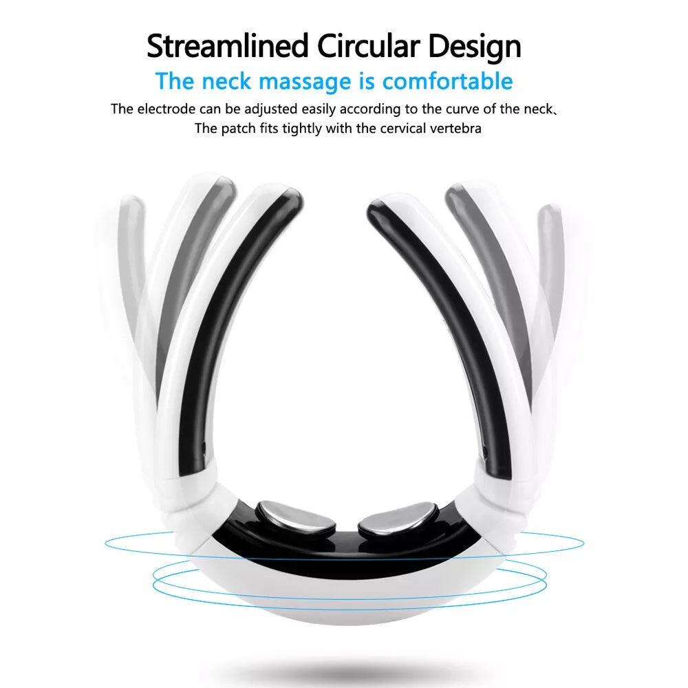 Electric Tens Unit Pulse Neck Massager Magnetic Pulse Therapy Vertebra Relax - MANDOTOS