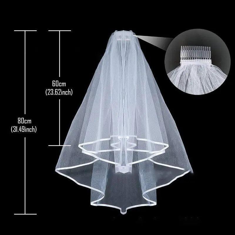 Elegant Lace Bridal Veil with Comb 60x80cm - MANDOTOS