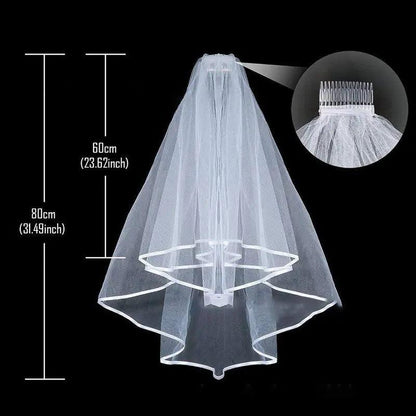 Elegant Lace Bridal Veil with Comb 60x80cm - MANDOTOS