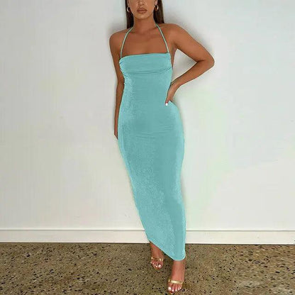 Elegant Open Back Cami Long Dress - MANDOTOS