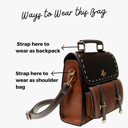 Executive Bee Business Leather Backpack - MANDOTOS