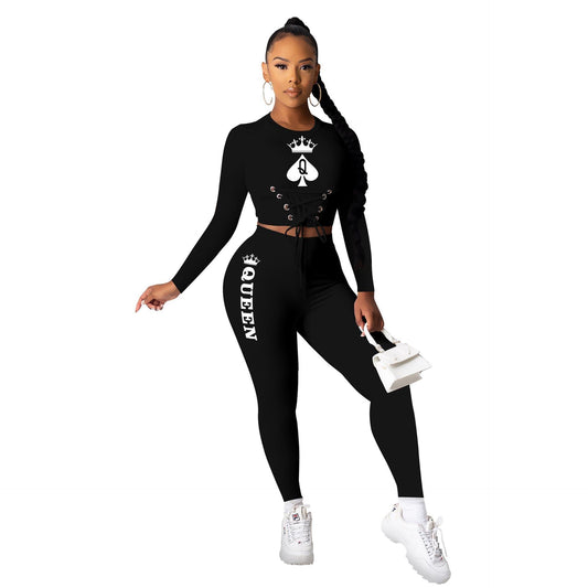 Explosive Spades Q Poker Queen Two-Piece Set - MANDOTOS