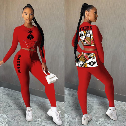 Explosive Spades Q Poker Queen Two-Piece Set - MANDOTOS