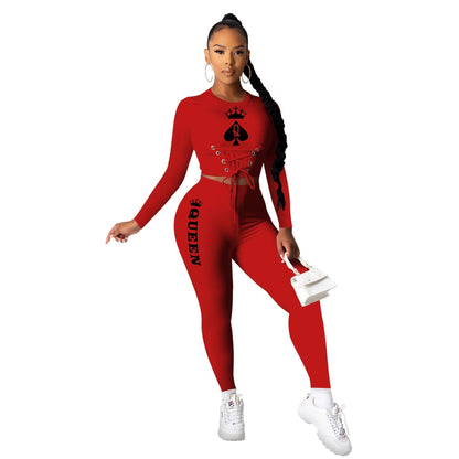 Explosive Spades Q Poker Queen Two-Piece Set - MANDOTOS