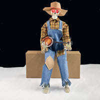 Light-Up Guitarist Skeleton: Spooky Halloween DecorationDefault