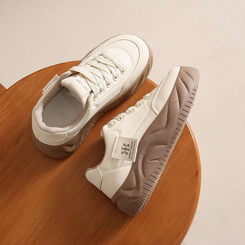 Color block height increasing sneakers by FitiqueFit, lace-up low-top footwear with stylish design and added height.