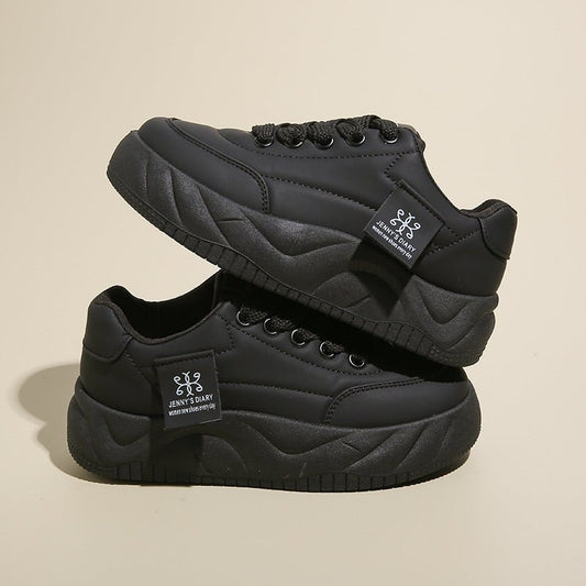 Color block height increasing sneakers by FitiqueFit, lace-up low-top footwear with vibrant color blocks and comfortable design.