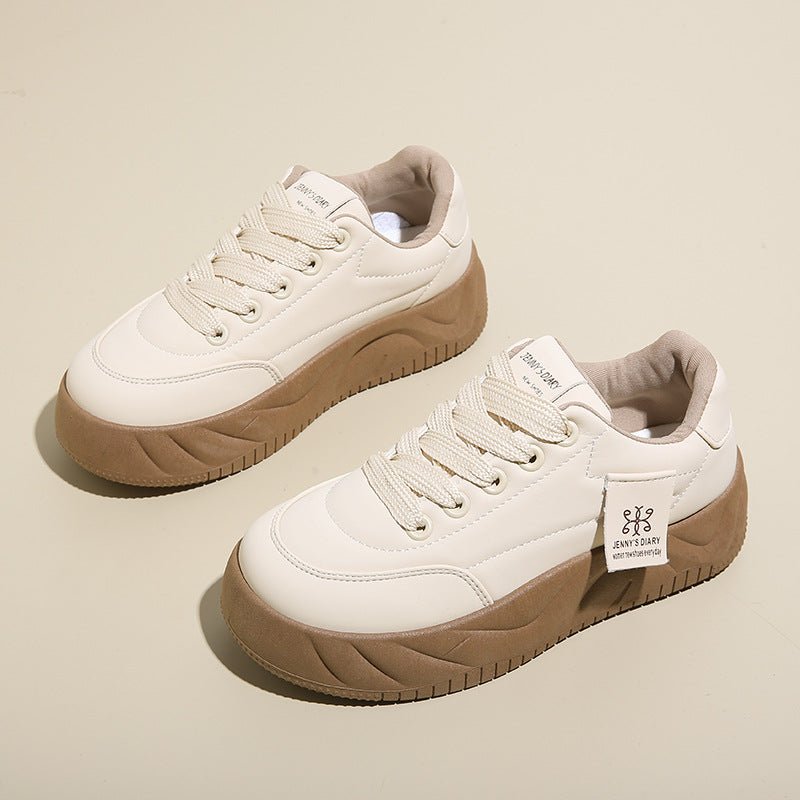 Color block height increasing sneakers by FitiqueFit, lace-up low top footwear with vibrant color design and sporty style.
