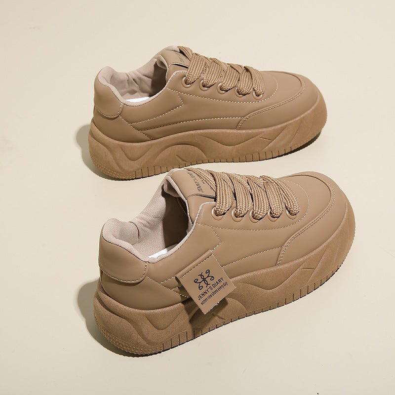 Color block height increasing sneakers by FitiqueFit, lace-up low-top footwear with vibrant color panels and comfortable design.
