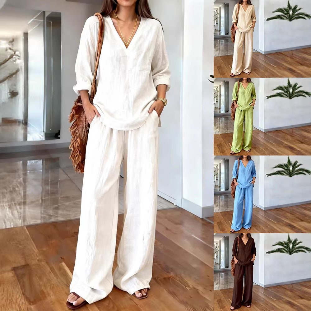 FitiqueFit two-piece set with long sleeve top and full-length pants in 9 colors, available in sizes S to 3XL