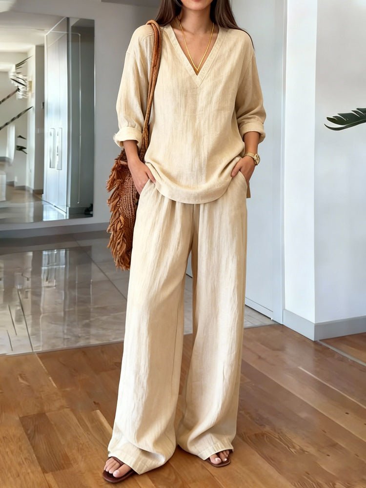 FitiqueFit long sleeve top and full-length pants two-piece set in various colors, available in sizes S to 3XL.