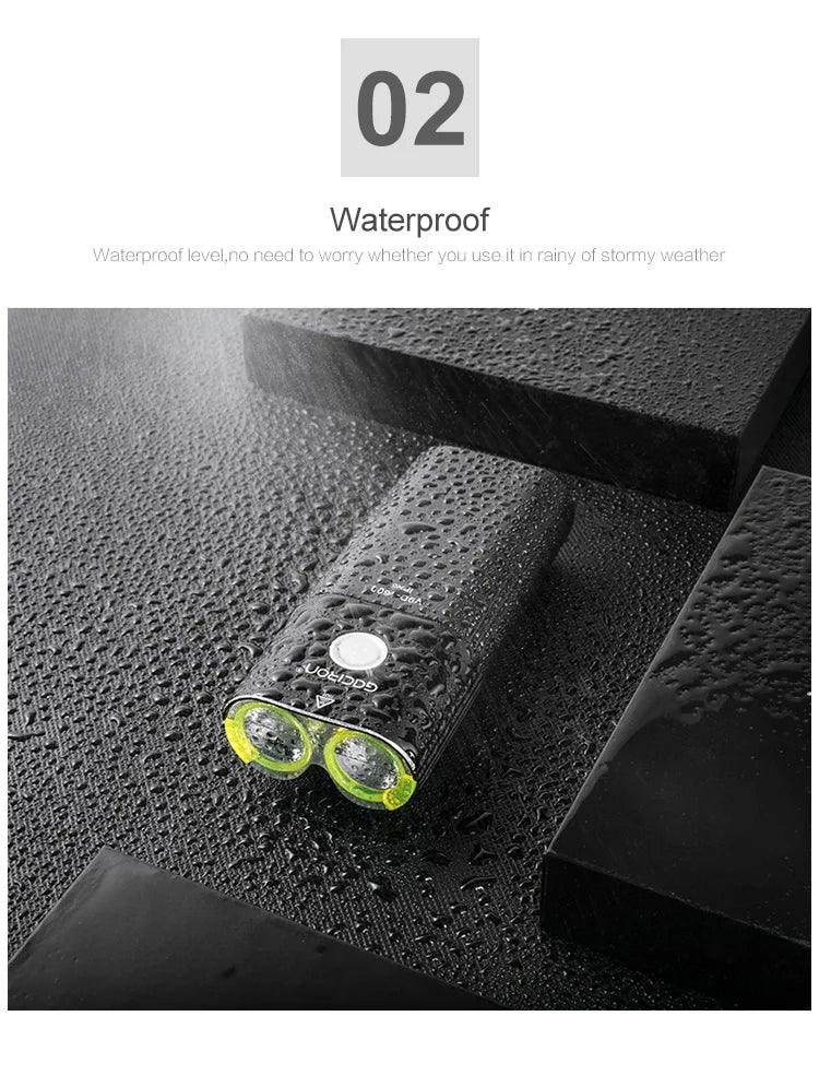 GACIRON 400-1800 Lumens Bicycle Front Light USB Rechargeable Cycling Headlight Flashlight MTB Road Bike Waterproof LED Head Lamp - MANDOTOS